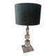 Vintage crystal bedside lamp in modernist / Art Deco / Hollywood style.