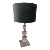 Lampe de chevet en cristal vintage style moderniste / art déco / Hollywood