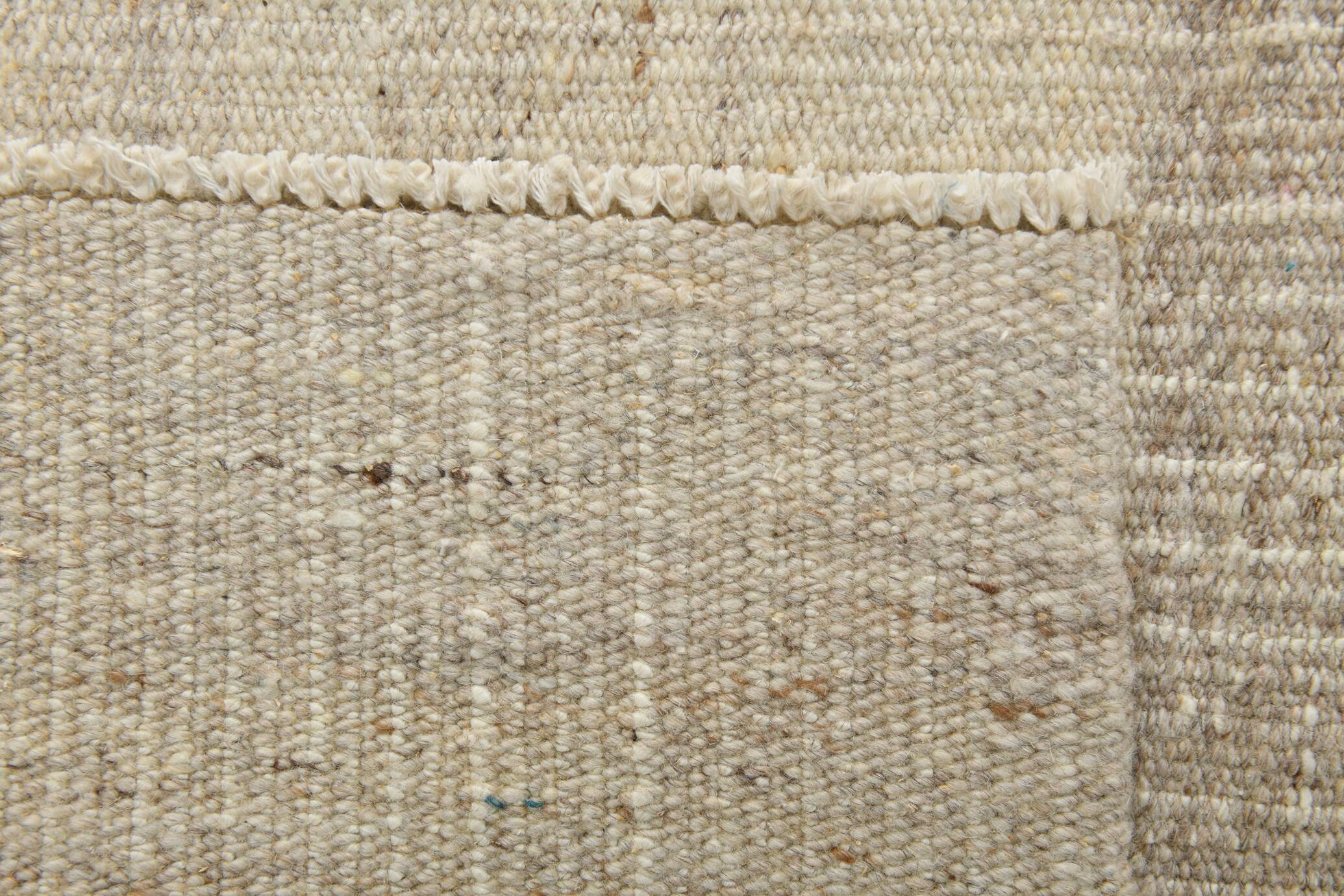Tapis kilim de couloir en jute beige et marron