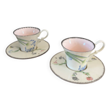 KG Lunéville Garden of Bagatelle tea cups MURAT