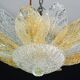 Petite vintage Italian Murano glass amber and transparent ceiling light