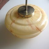 Vintage marbled glass globe ceiling light 50s 60s
