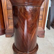 Rare Somno with drawer, Empire period Cuban mahogany and superb grooved marble.