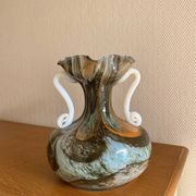 Vase en verre marbré italien 70s