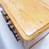 Vintage 5 Drawer Chest of Drawers with brass handles