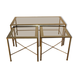 A triptych of tables, brass, 1970