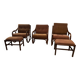 Vintage 70s velvet rattan set.