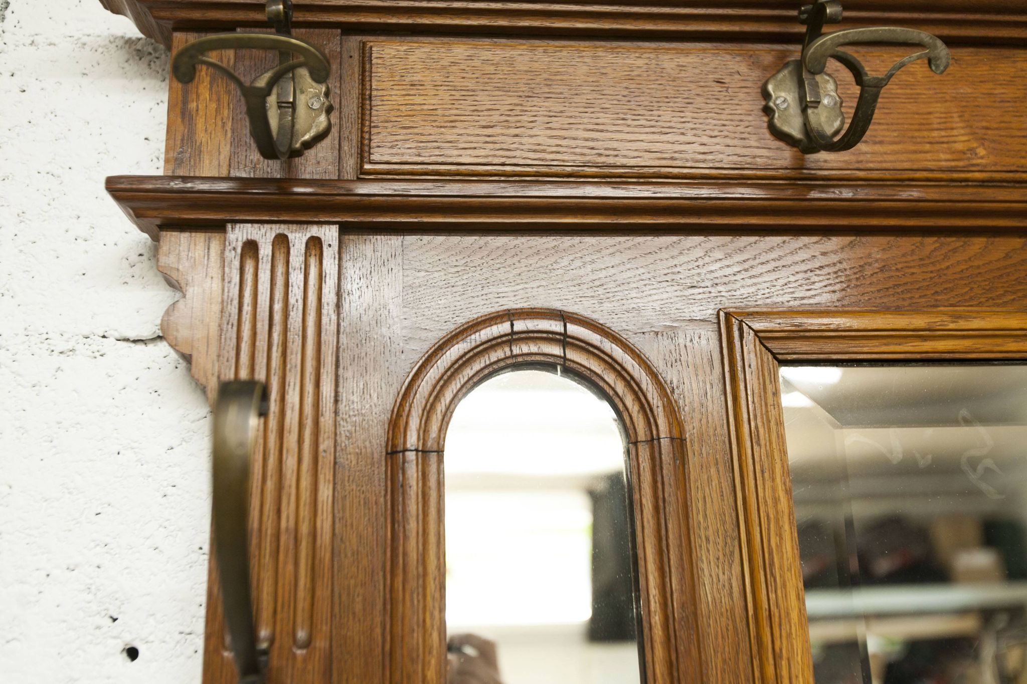 Napoleon III style walnut wardrobe, late 19th century, 3 mirrors, marble top, 8 coat hooks