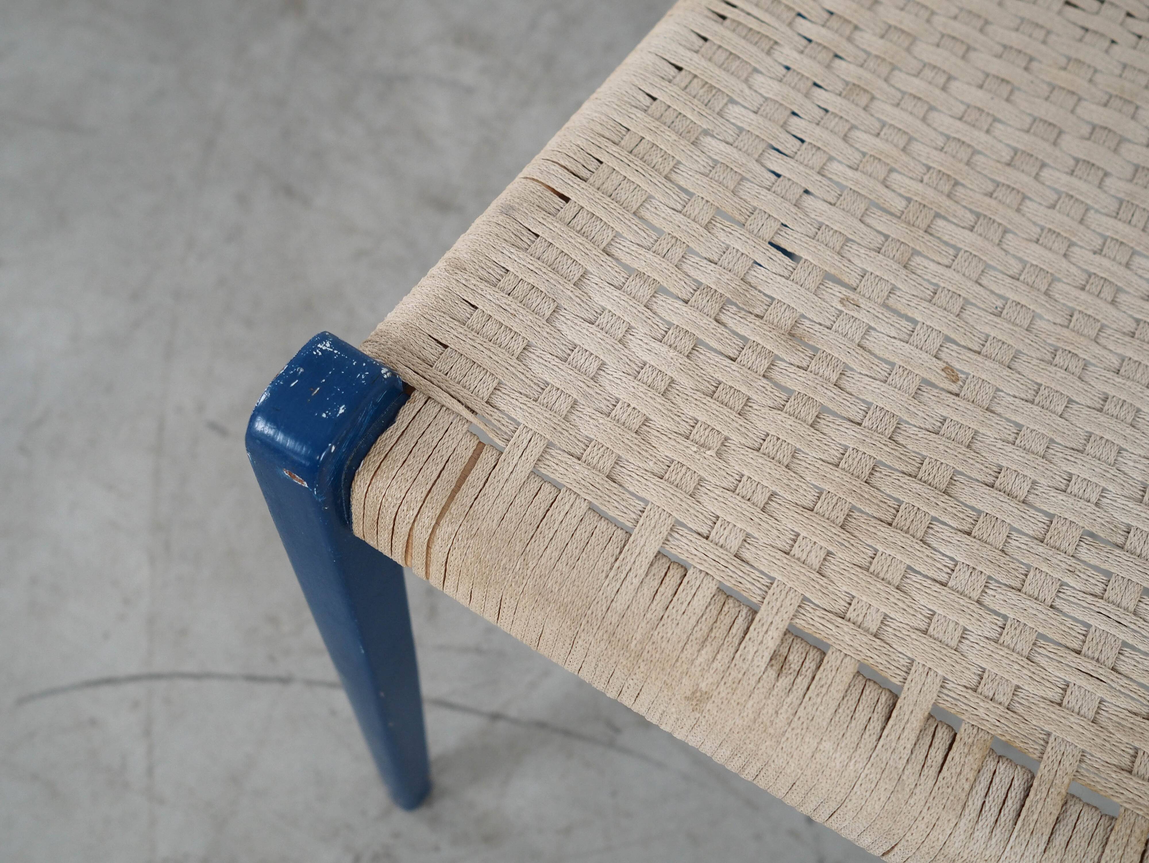 Chaise en teck bleue, design danois, années 1960, designer : Niels Otto Møller