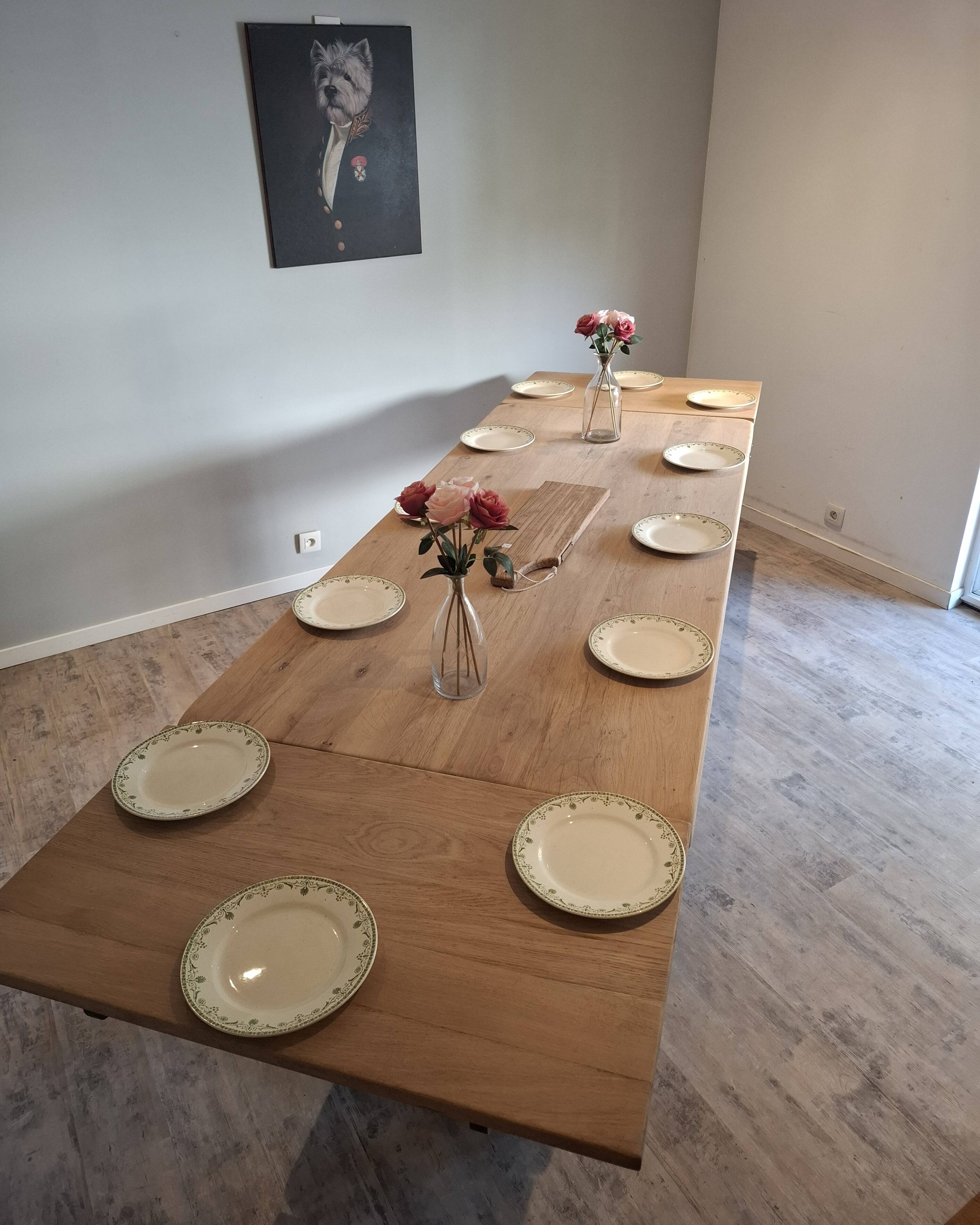 Renovated farmhouse table with extensions