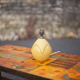 Pied de lampe en céramique craquelée jaune