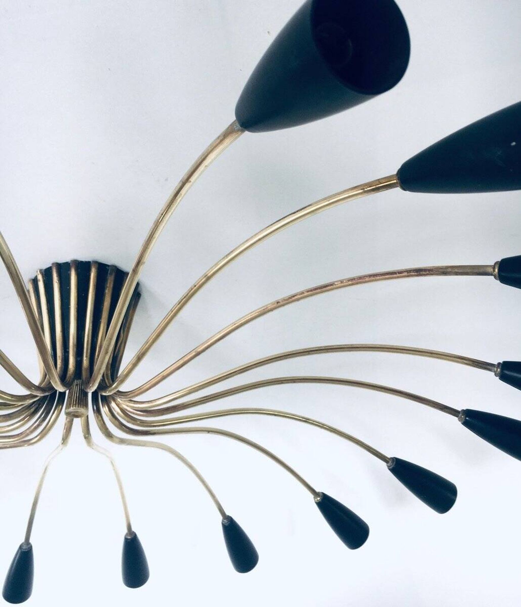 Sputnik 18-Arm Ceiling Lamp from Kaiser Leuchten, Germany, 1950s