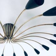 Sputnik 18-Arm Ceiling Lamp from Kaiser Leuchten, Germany, 1950s