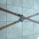 Pair of old skis in wood