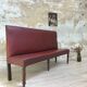 Bistro bench in burgundy leather