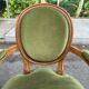 Set of 8 Louis XVI medallion chairs and armchairs in green velvet, 1950.