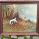 Tableau L Eiford peinture huile sur toile chien de chasse 68x58cm