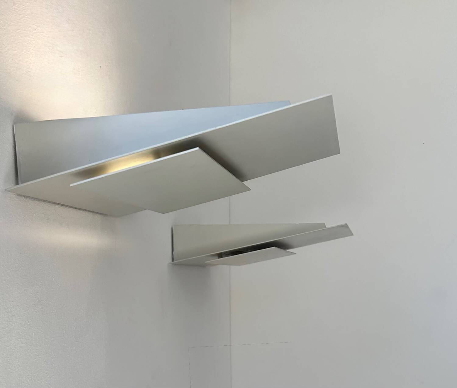 Pair of vintage wall lights, cast aluminum, France 1970