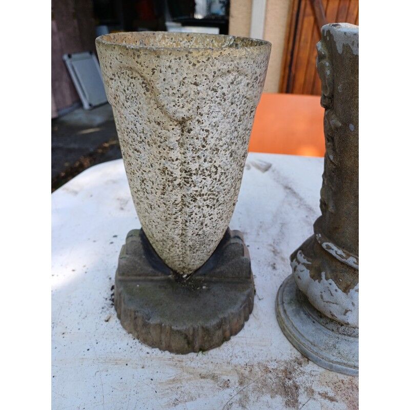 Set of 3 cast iron vases from 1900 from Charleville - Mézières