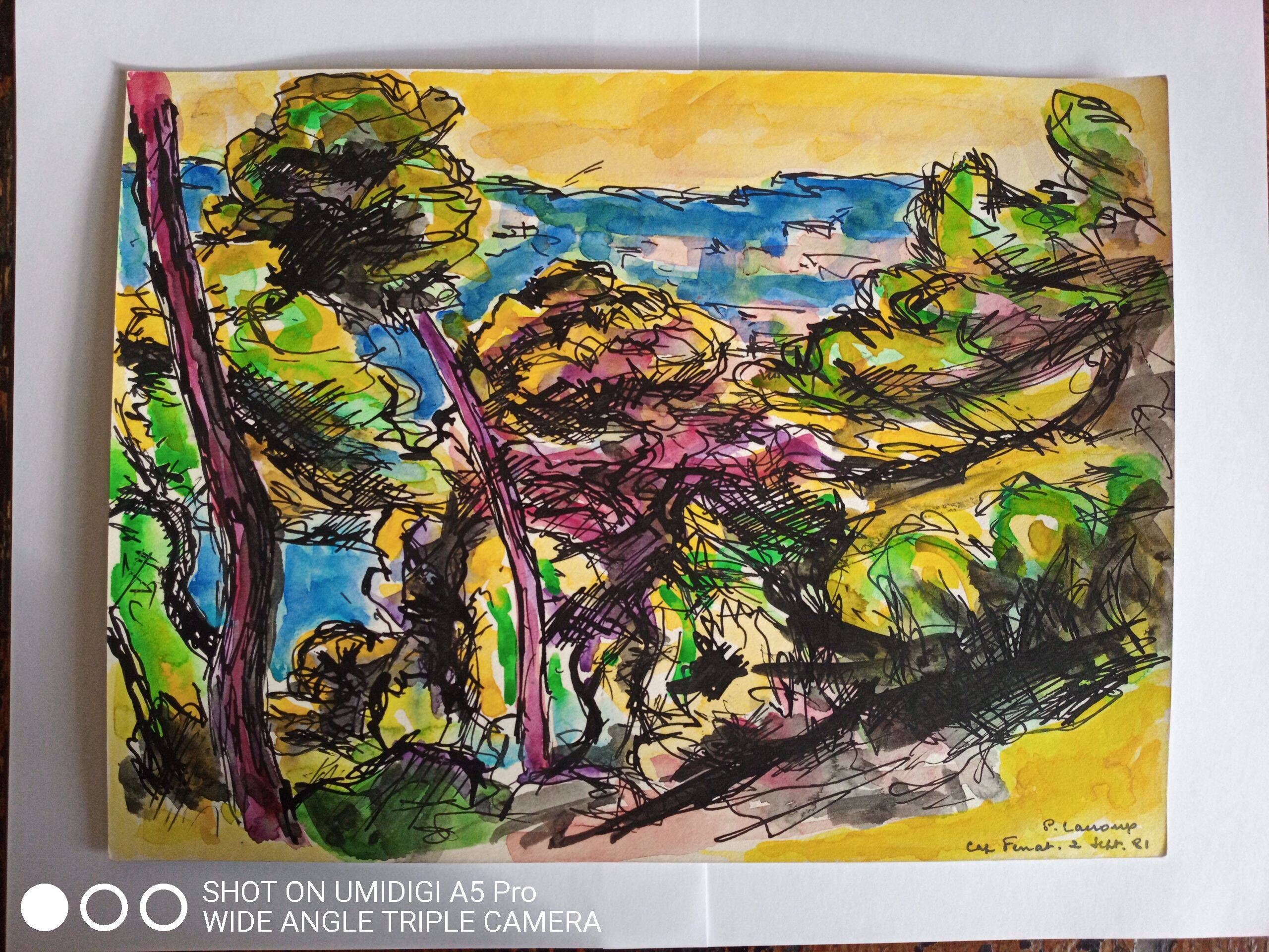 Pierre Lacroux (1909-1993) Gouache on paper 24 x 32 cm -Cap-Ferrat (320)