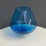 Empoli Blue large cognac glass shape vase 1960s
