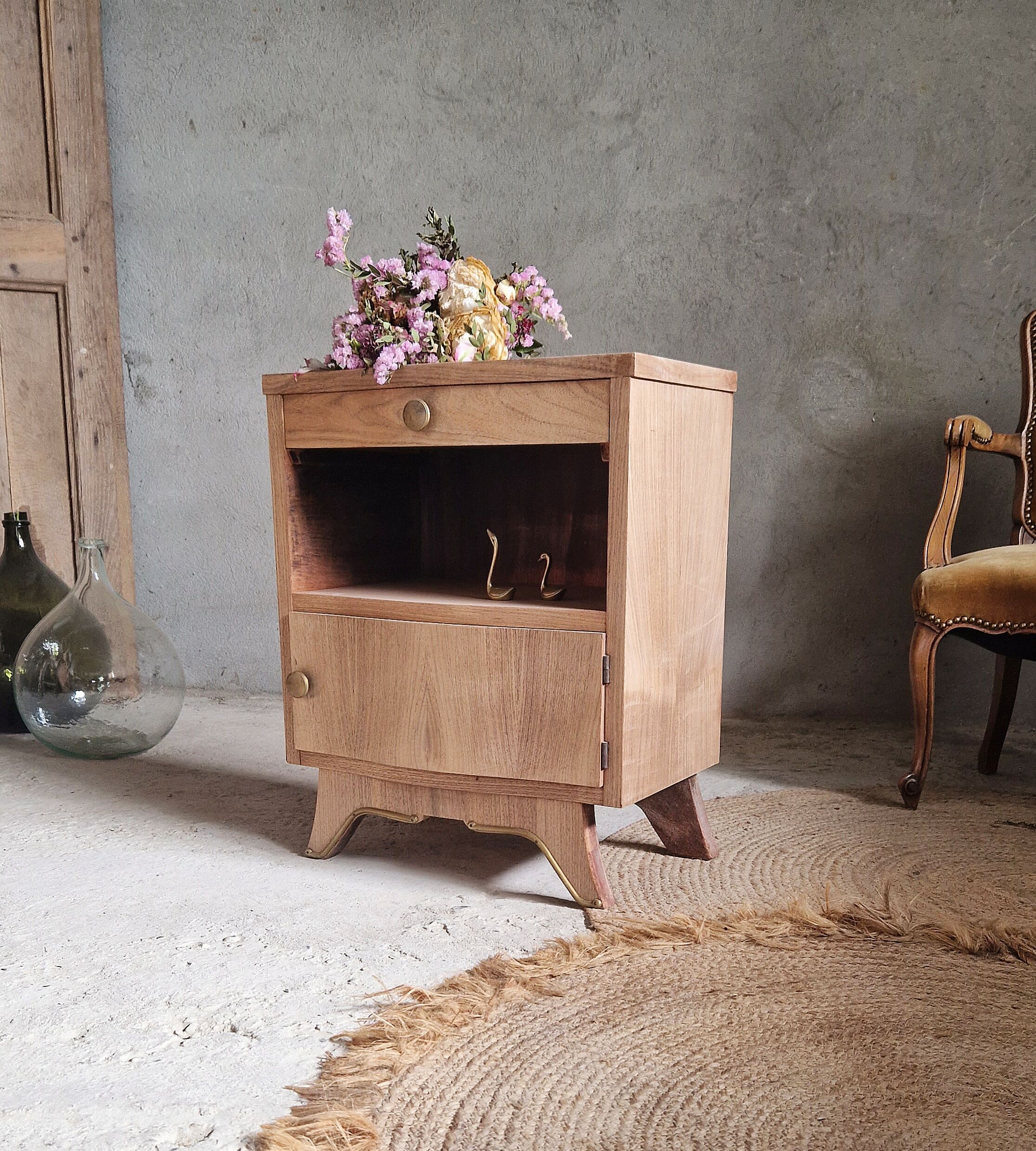 Old and pretty bedside table