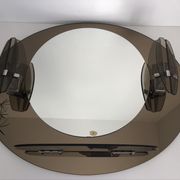 Lupi Crystal Luxor Mirror with 2 integrated wall lights and shelf