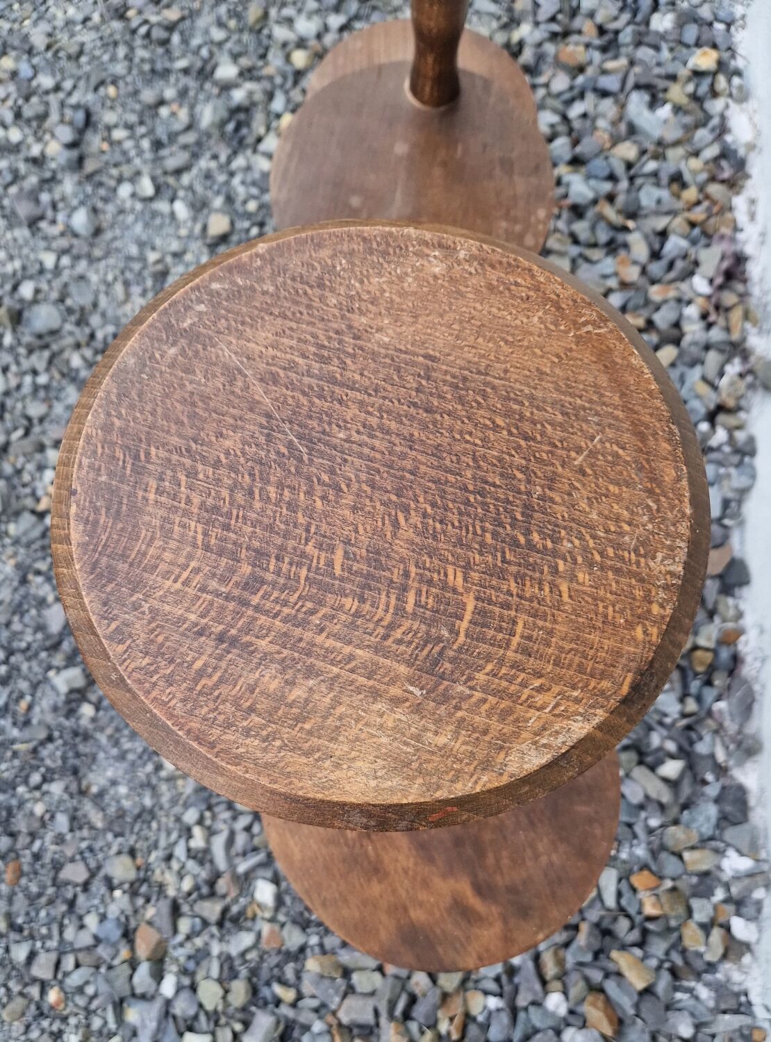 Pair of vintage turned wooden stools