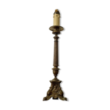 Lamp pique candle bronze silver nineteenth century
