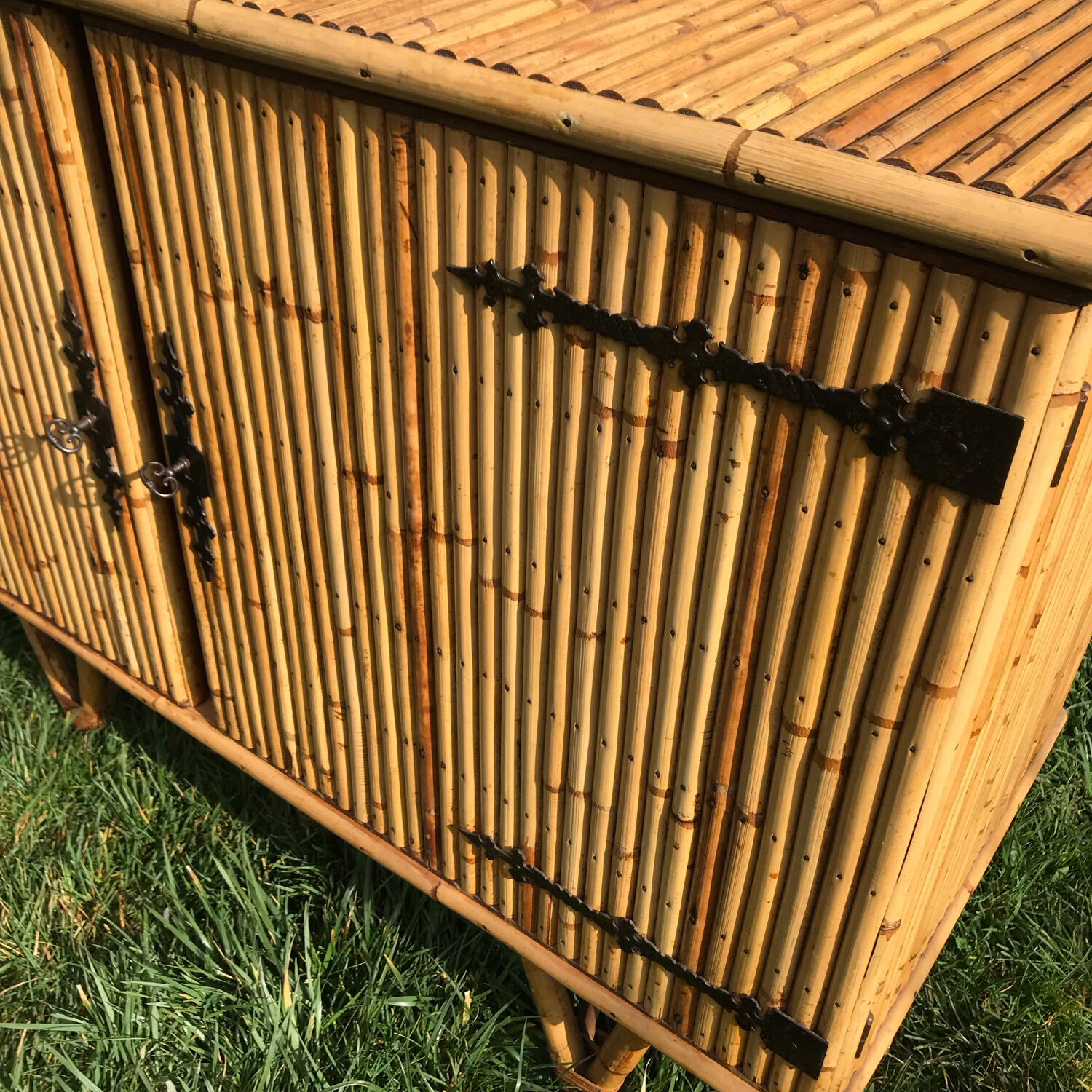 Vintage rattan sideboard 1960