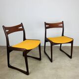 Pair of Danish Scandinavian chairs in rosewood, 1960s.