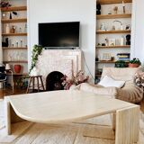 Table basse en travertin "Œil" Roche Bobois