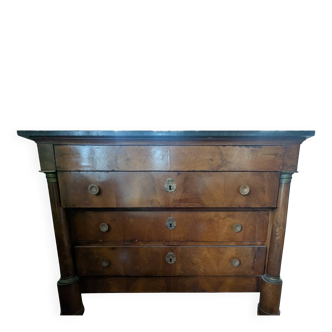 Empire walnut commode with granite top