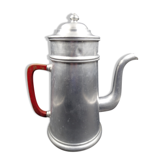 Old aluminum coffee maker -red cove - around 1930