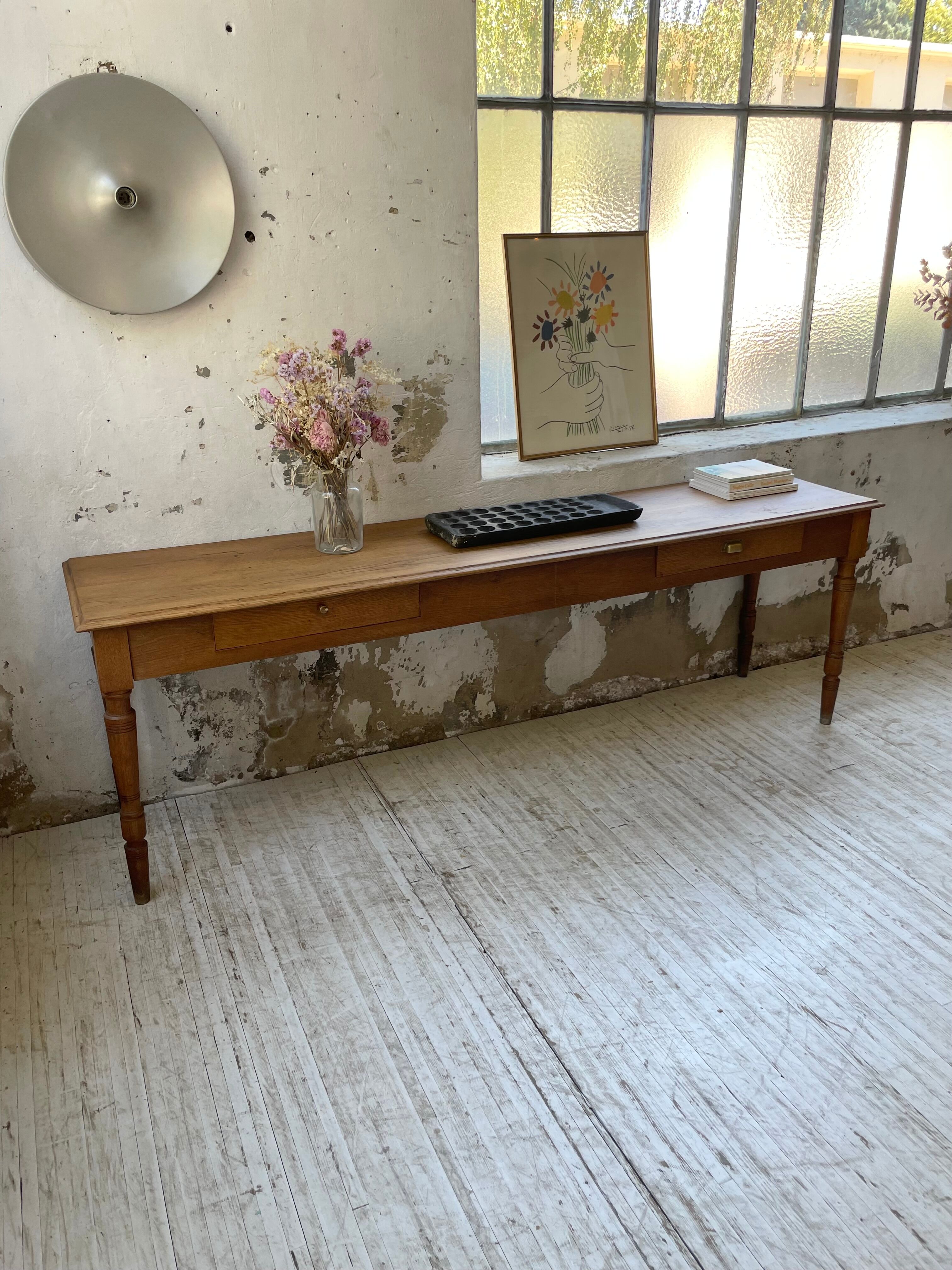 Oak table console
