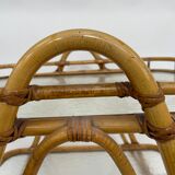 Table d’appoint en rotin vintage en bambou rotin
