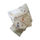 Nappe ovale et serviettes en coton blanc brodé en couleur