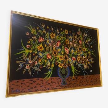 Caly flower bouquet tapestry 1960