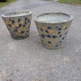 Pair of cement basins and tiles from the 50s