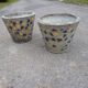 Pair of cement basins and tiles from the 50s