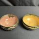 Vintage, two flamed stoneware bowls from the 20th century.