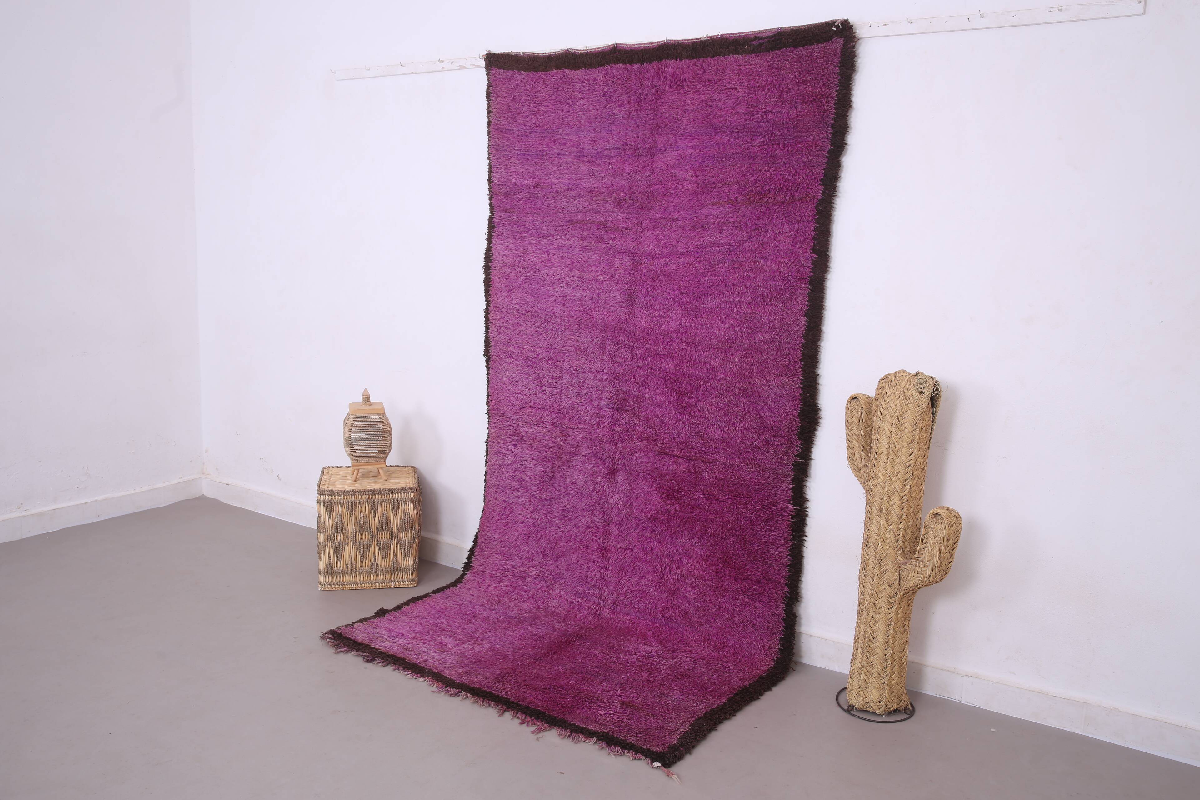 Vintage purple moroccan rug 134x272 cm - Berber rug - Wool rug handmade