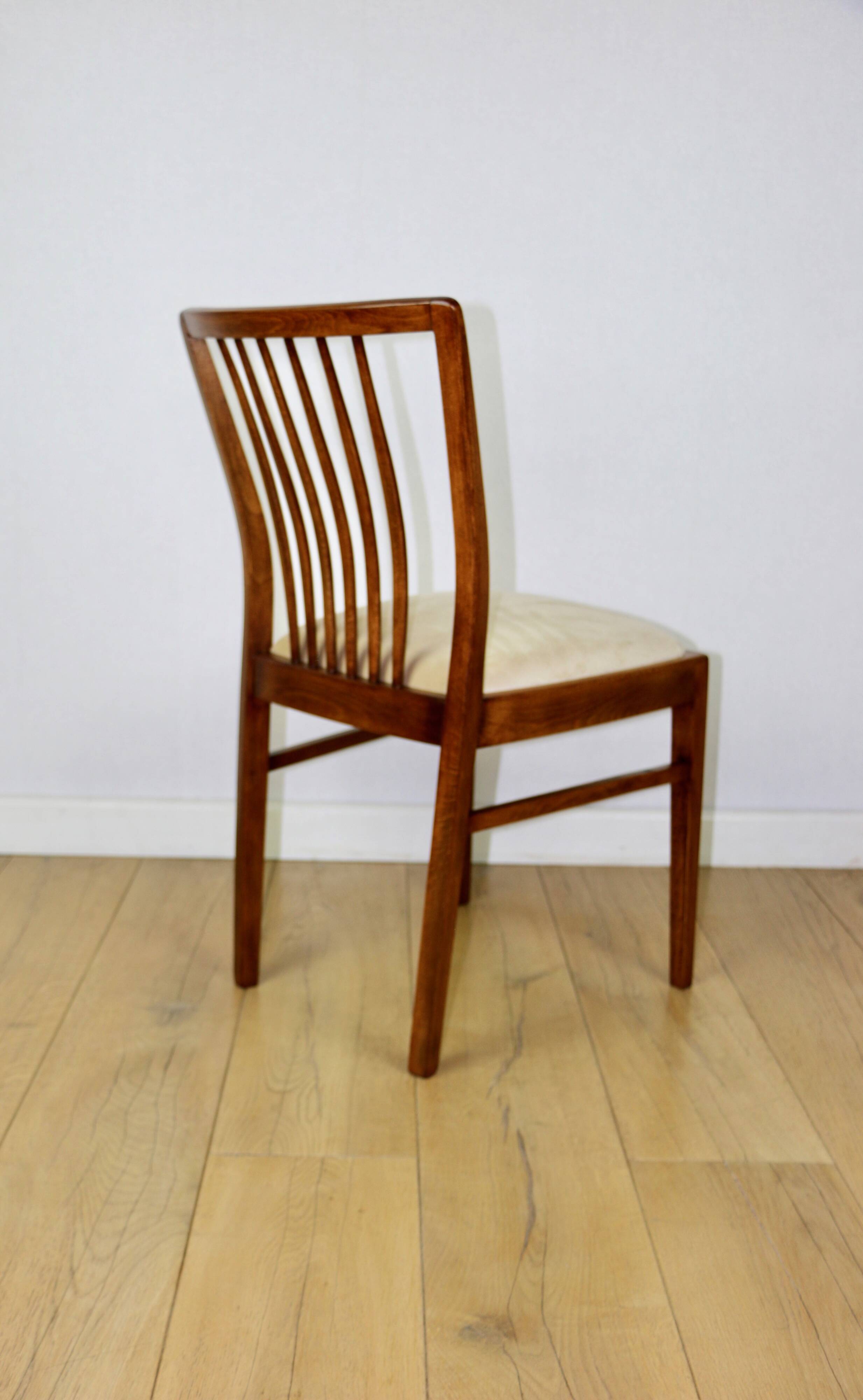 Vintage chairs beige velvet - set of 4