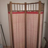 Vintage wood and fabric screen