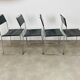 4 chaises Spaghetti de Giandomenico Belotti cuir noir pour Alias