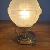Pressed glass table lamp