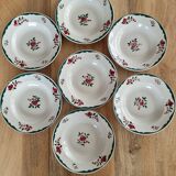 Set of 7 vintage flowered plates