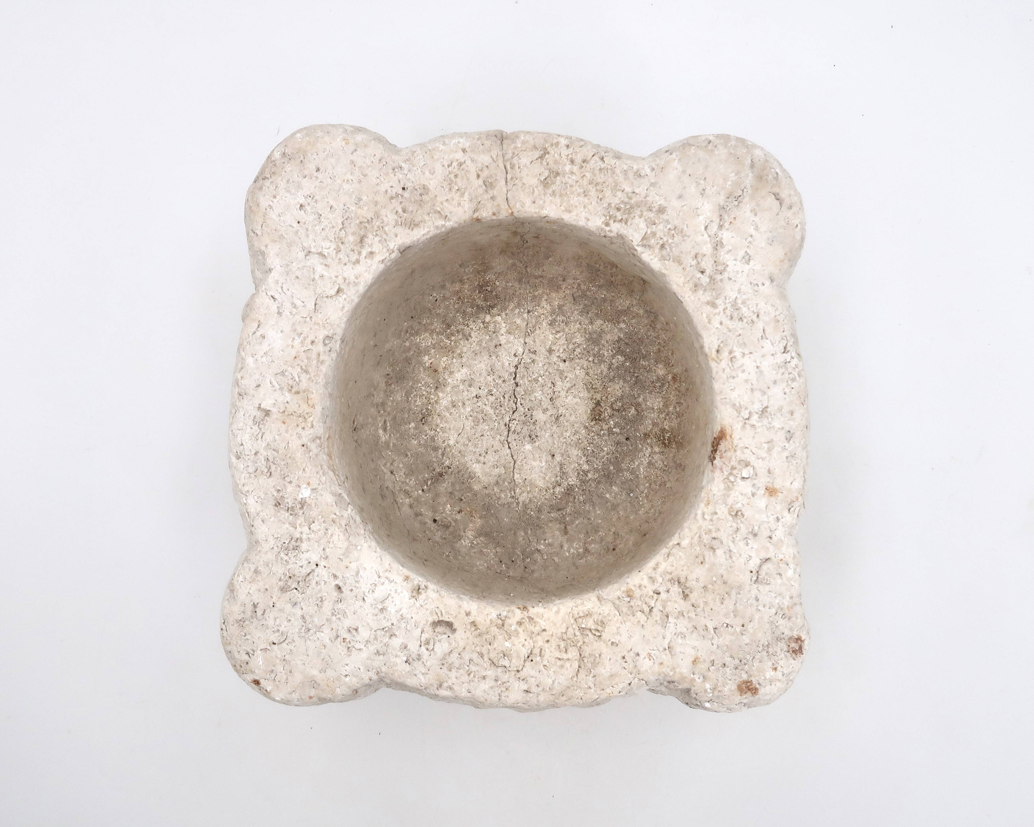 Brutalist mortar carved from stone, 19th century.