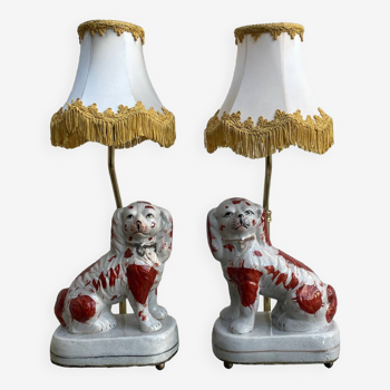 Pair of Staffordshire lamps