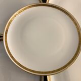 8 flat porcelain plates from Limoges Bernardaud, gilded Greek decoration, twentieth century
